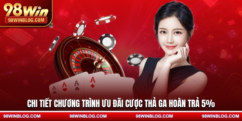 Chi tiết chương trình ưu đãi cược thả ga hoàn trả 5%