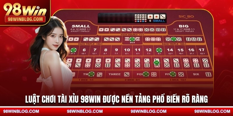 Luật chơi tài xỉu 98WIN được nền tảng phổ biến rõ ràng